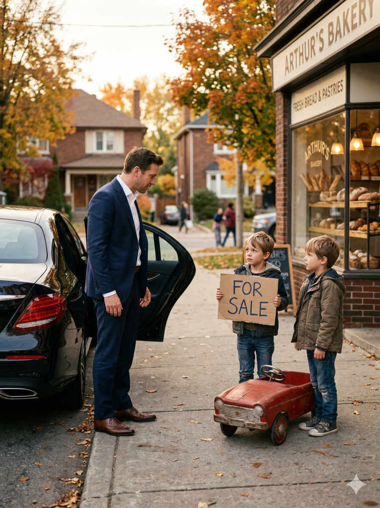 A Millionaire Stopped For Coffee—Then Found Twin Boys Selling Their Only Toy Car To Save Their Mom… What Happened Next Melted His Heart Forever